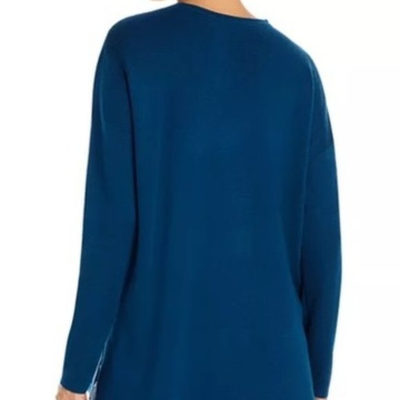 Eileen Fisher Merino Wool Oversized Sweater Tunic, Teal, XS - Picture 2 of 8